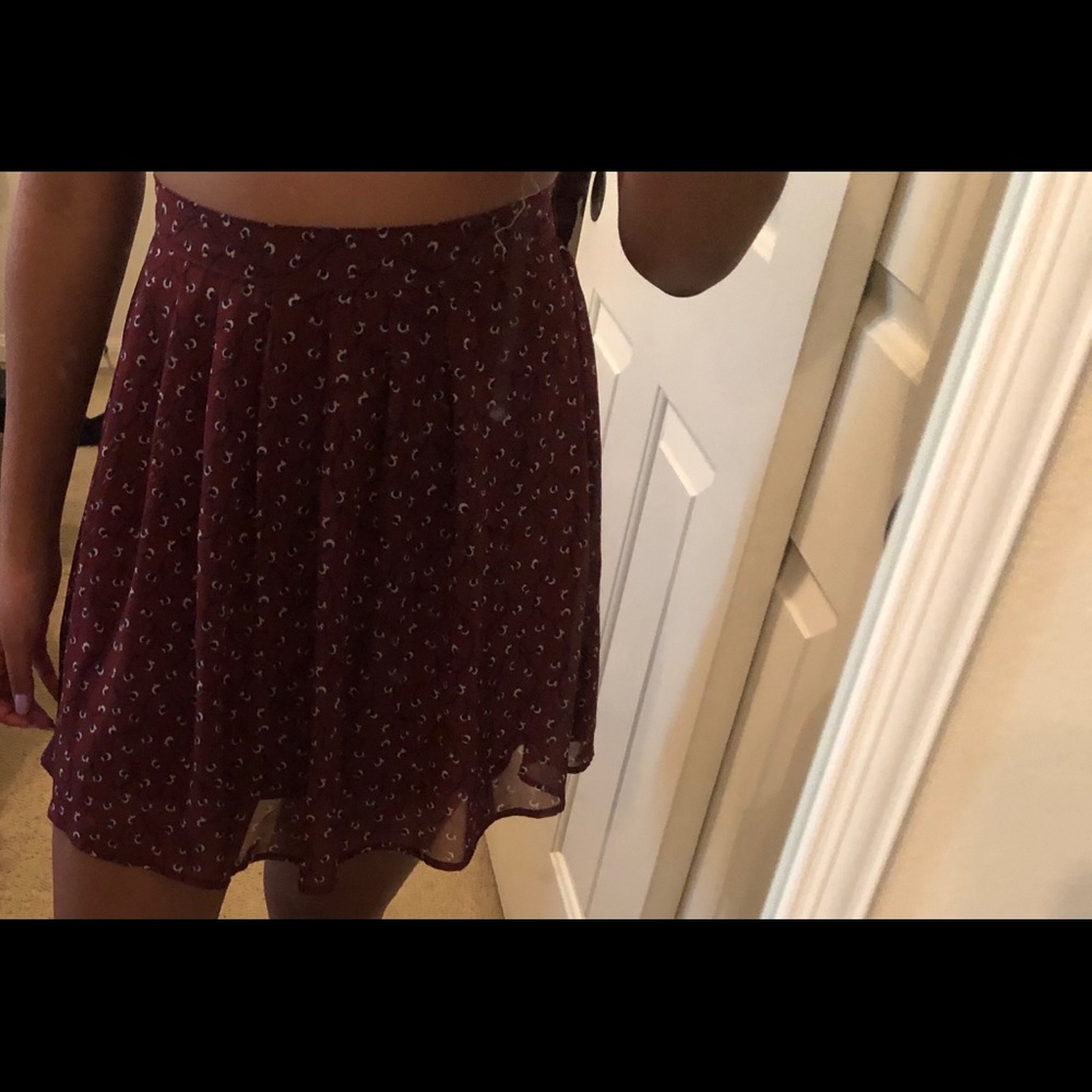 burgundy skirt